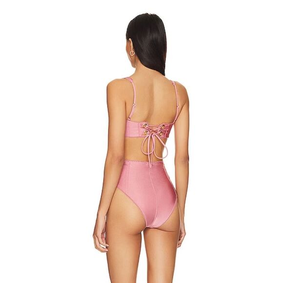 Tularosa Aura One Piece Swimsuit Dusk Rose pink Revolve Bathing Swimwear Sz L - Picture 2 of 13